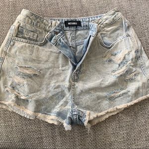 Missguided Denim distressed shorts Sz 6